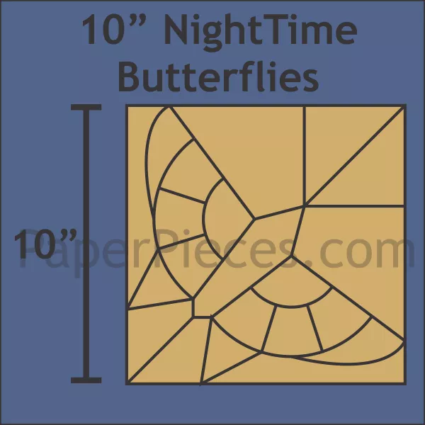 10 Nighttime Butterflies: Small Pack 1 Complete Block-Large Pack
