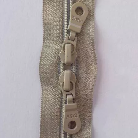 30in Zipper Silver Gray Double Pull