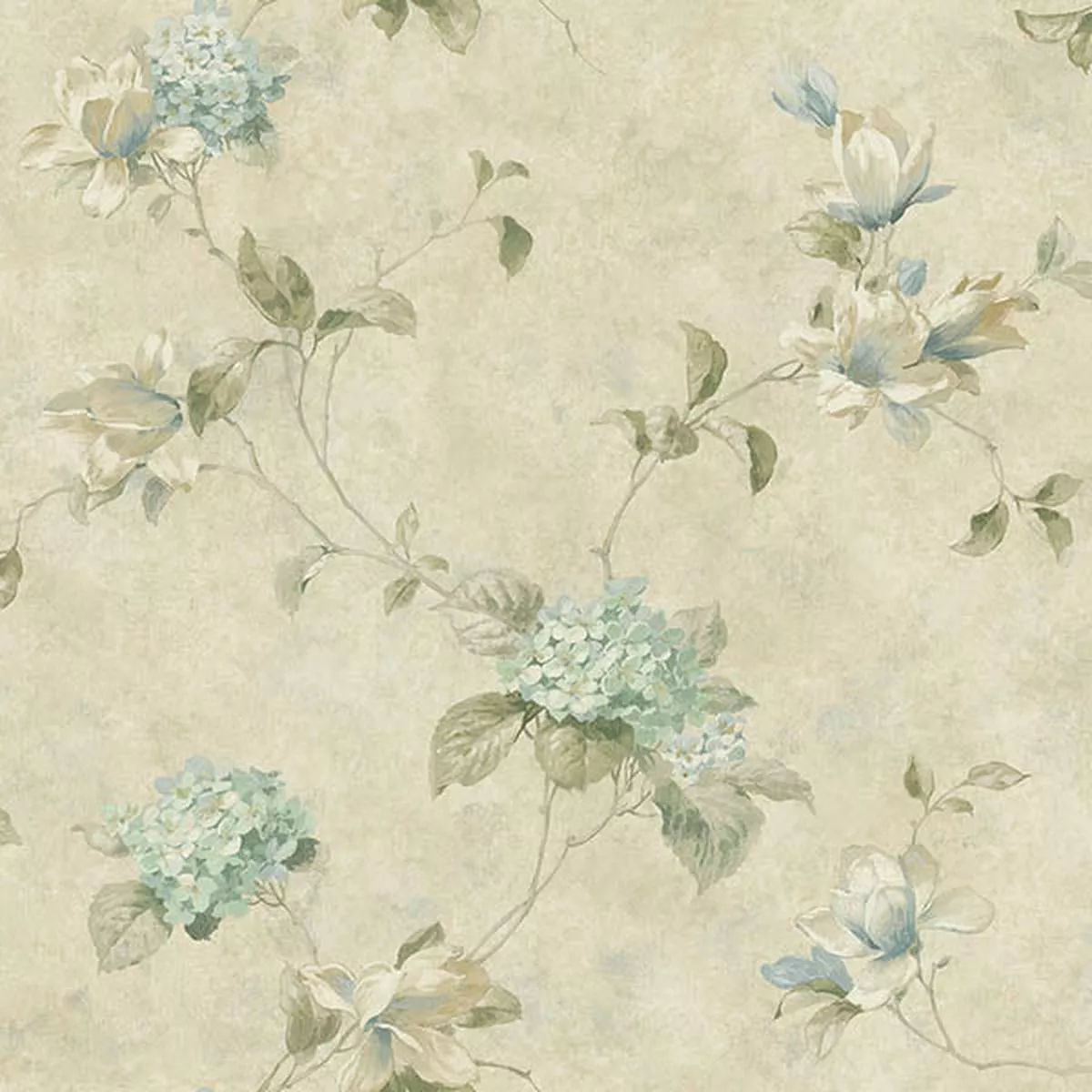 3123-76305-magnolia-teal-hydrangea-trail-wallpaper 3123-76305 Magnolia Teal Hydrangea Trail Wallpaper