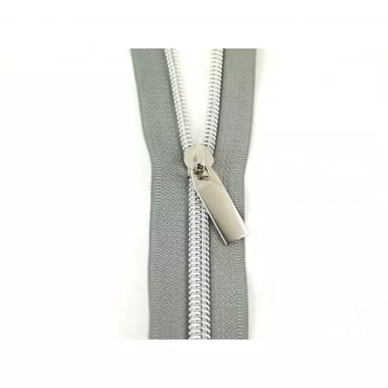 5-zipper-by-yard-grey-tape-nickel-coil-9pulls-108 #5 Zipper by the Yard Grey Tape/Nickel Coil 9Pulls 108"