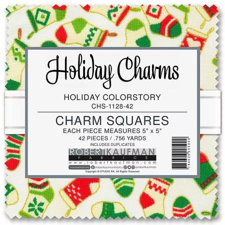 5in Squares Holiday Charms 42pcs