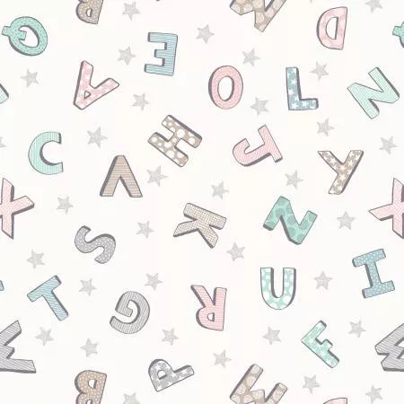 Alphabet on cream