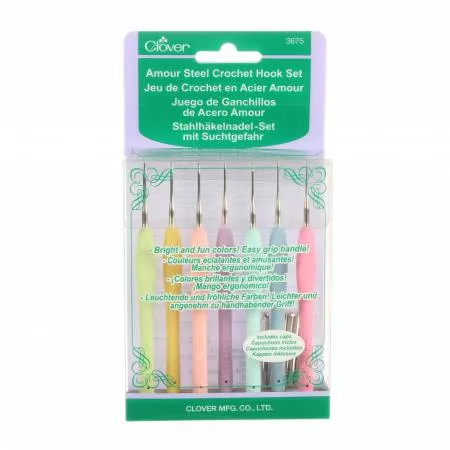 Amour Steel Crochet Hook Set of 7 Hooks - 3675 by Clover