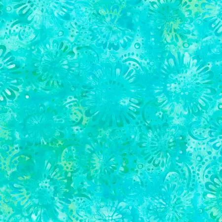 aqua-daisies-allover-batik Aqua Daisies Allover Batik