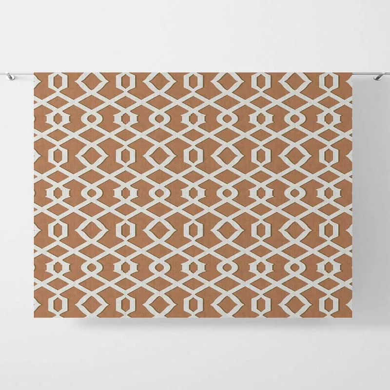 azalea-garden-fabric-by-metre-rust-orange-white ‘Azalea Garden’ Fabric by the Metre (Rust Orange/ White)