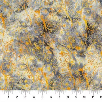 Banyan Batiks Flutter80725-58 Vines Pumpkin Batik