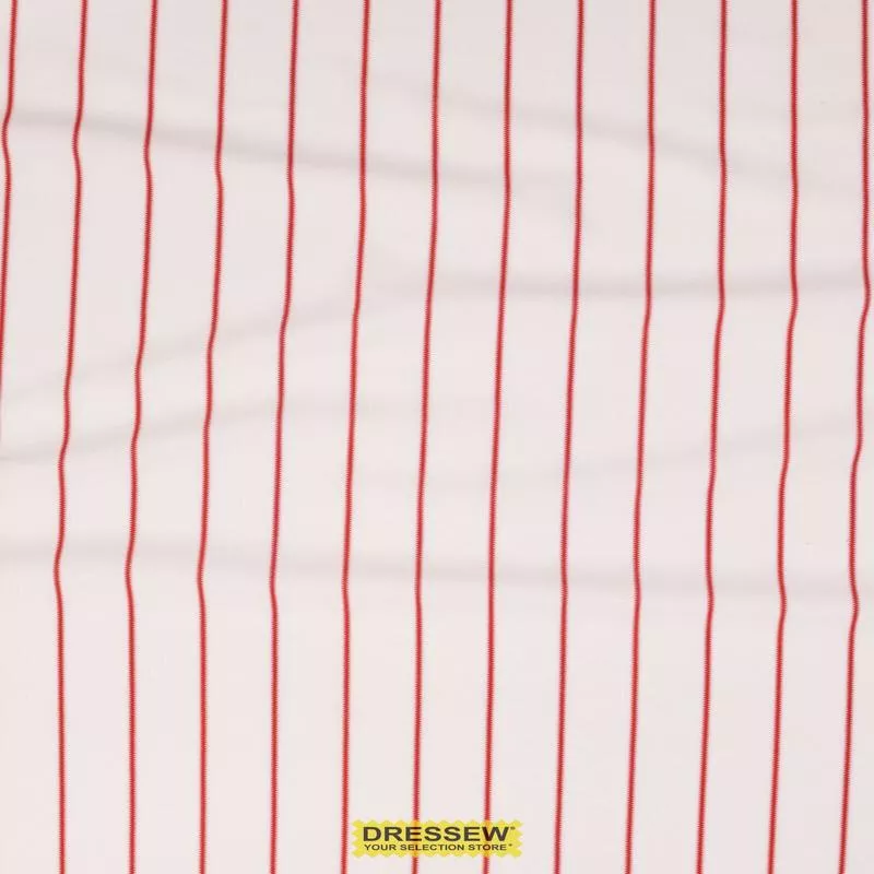 Baseball Pinstripe White / Red