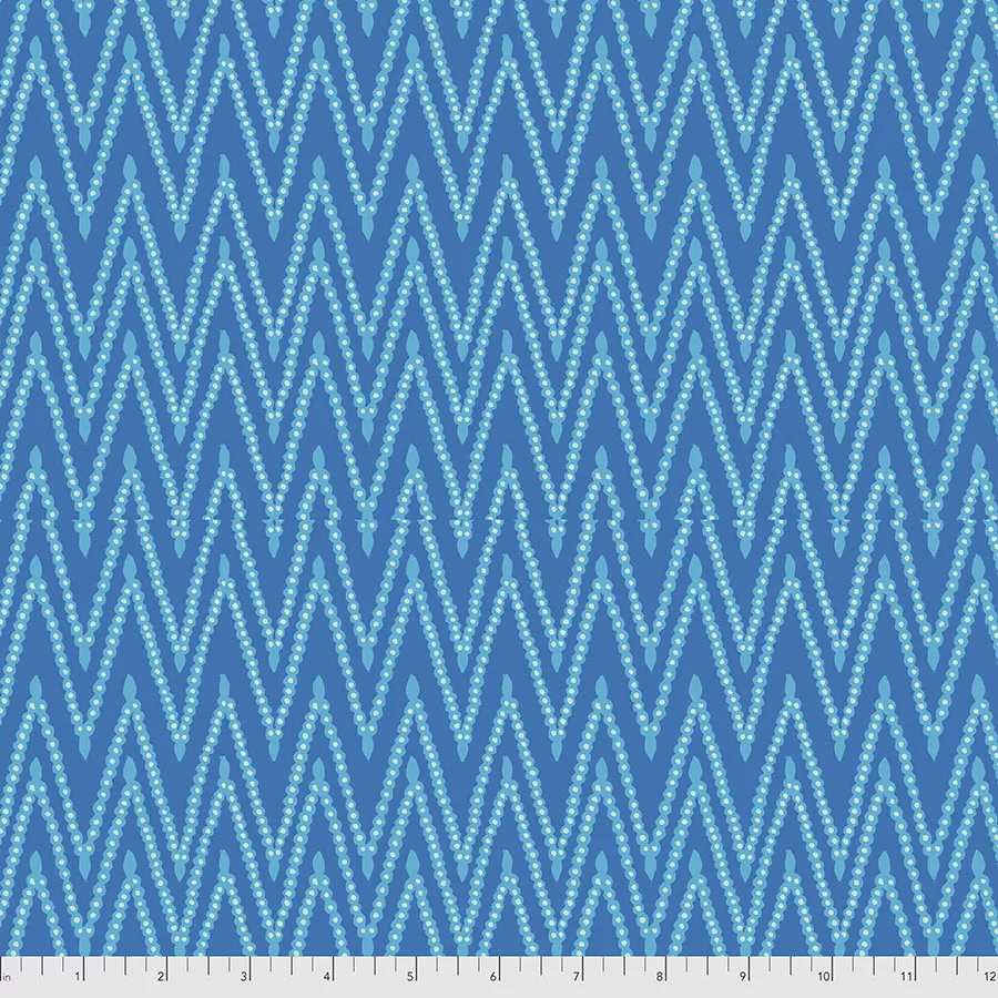 Beaded Zig Zag - Blue