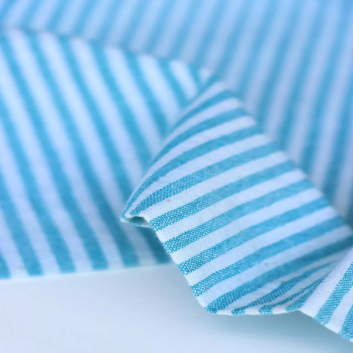 belize-blue-ivory-vertical-stripe-handwoven-cotton Belize Blue & Ivory Vertical Stripe Handwoven Cotton