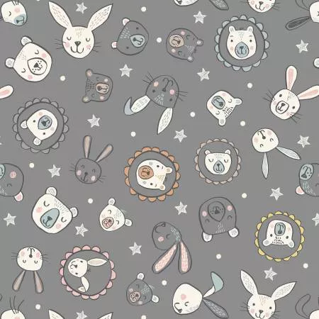 Bella & bear faces on dark grey