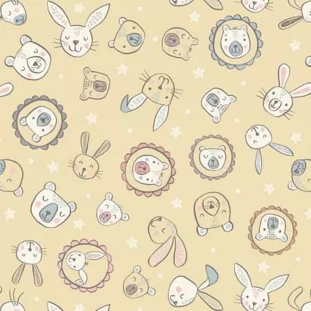 Bella & bear faces on yellow