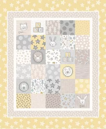 Bella bunny & bear cot quilt yellow
