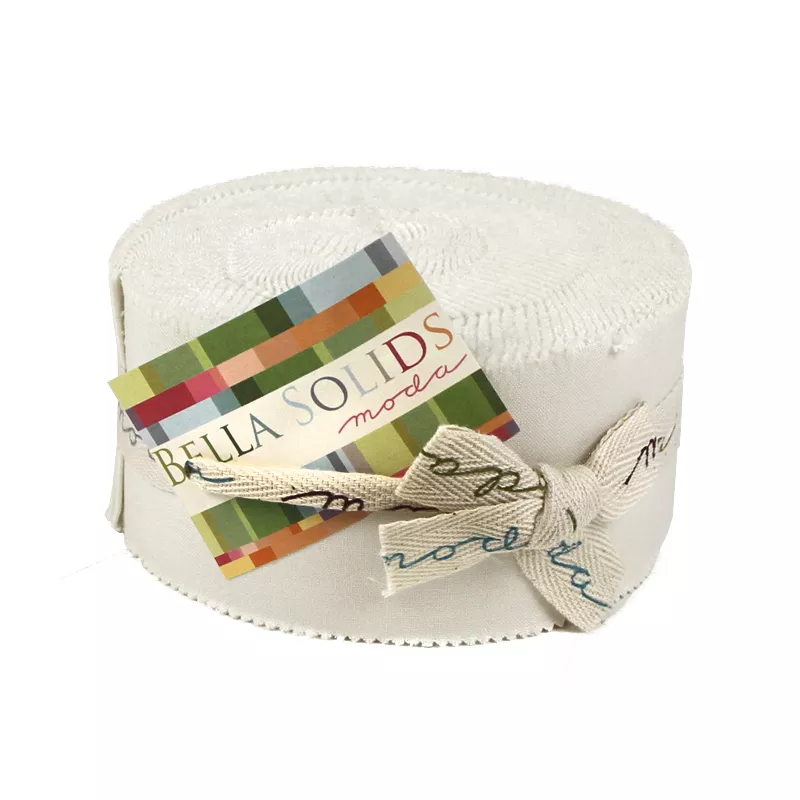 Bella Solid Jelly Roll Bleached White 9900JR 98