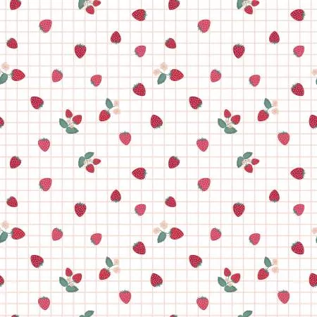 Berry Market Gingham Berries White