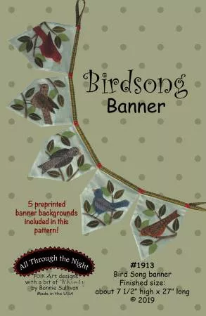 Birdsong Banner Pattern with Preprinted Background