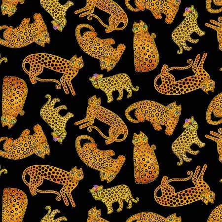 Black Metallic Digital Leopards