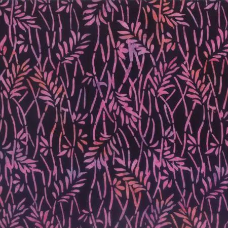 Black/Pink Delicate Leaves Batik