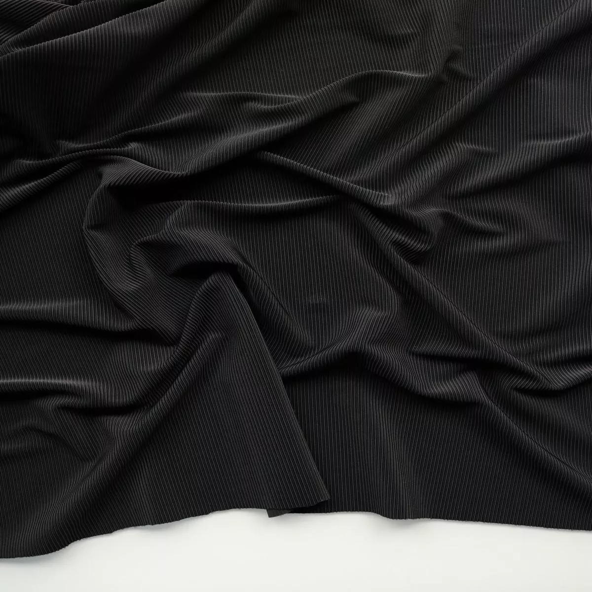 black-ribbed-polyester-spandex-tricot Black Ribbed Polyester Spandex Tricot