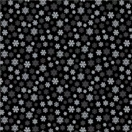 Black/Silver Snowflakes w/Metallic Christmas