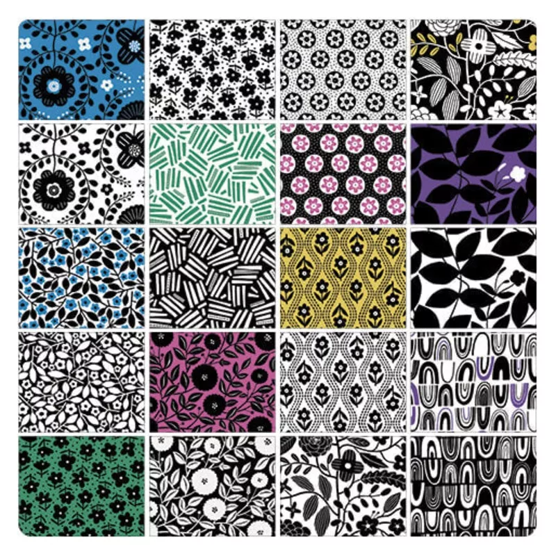 black-white-bloom-20-piece-fat-quarter-bundle Black, White and Bloom 20 piece Fat Quarter Bundle