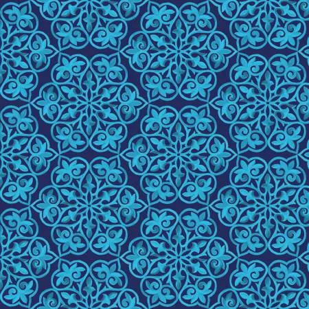 Blissful Blooms Damask Navy