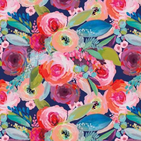 Blissful Blooms Main Navy