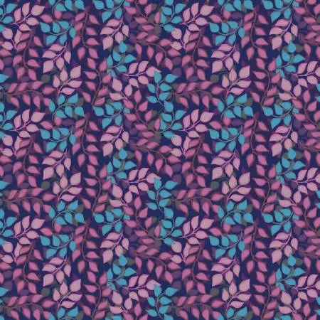 Blissful Blooms Vines Navy