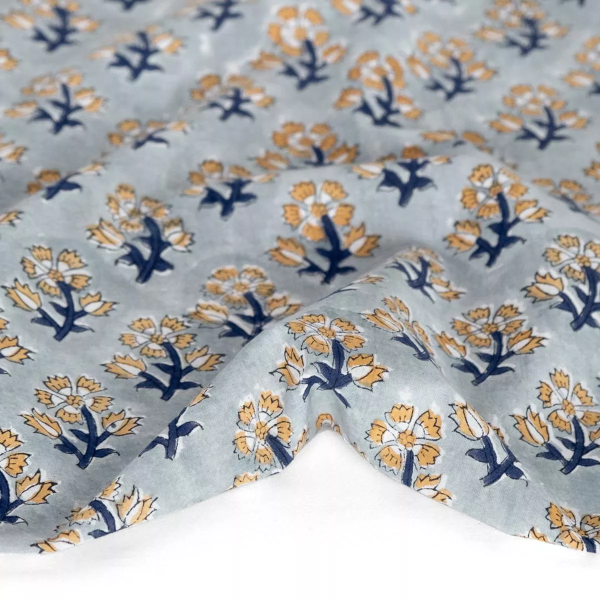 bloom-block-printed-organic-cotton-batiste-seaglass-wheat Bloom Block Printed Organic Cotton Batiste – Seaglass/Wheat