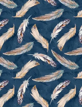 Blue background feathers