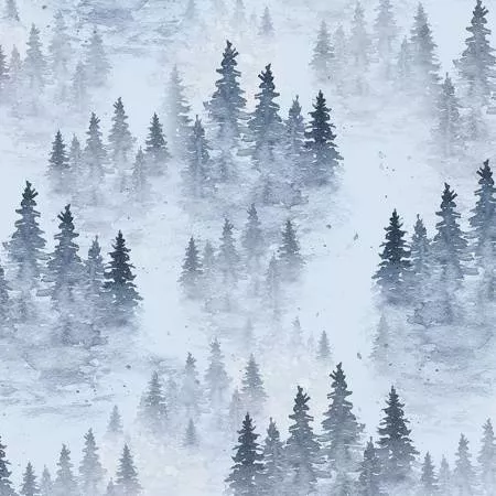 Blue Winter Evergreen Trees
