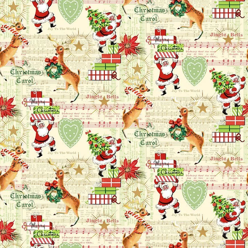 Christmas Music Notes CD3645 Cream