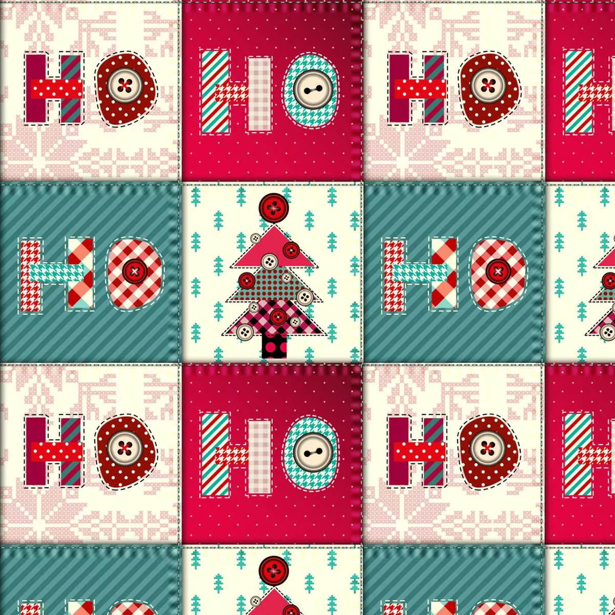 christmas-pattern-patchwork-fabric-multi Christmas Pattern Patchwork Fabric – Multi