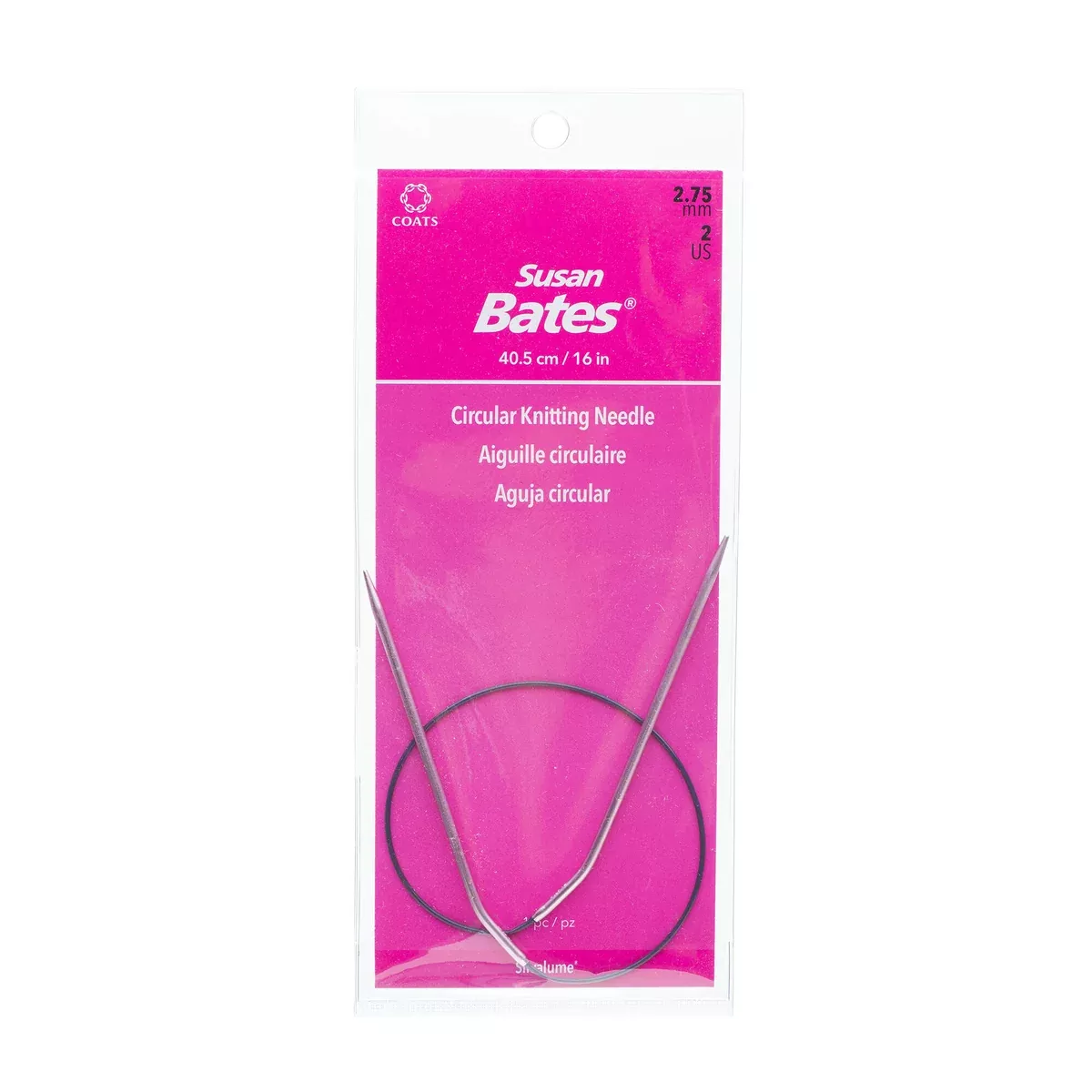 Circular Knitting Needles - 16" (40cm) - Silvalume/Susan Bates