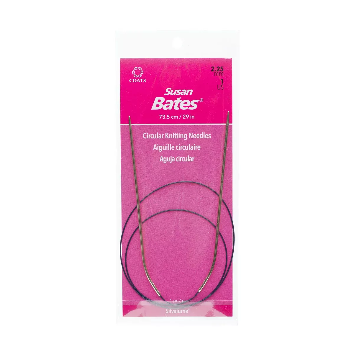 Circular Knitting Needles - 29" (73.5cm) - Silvalume/Susan Bates