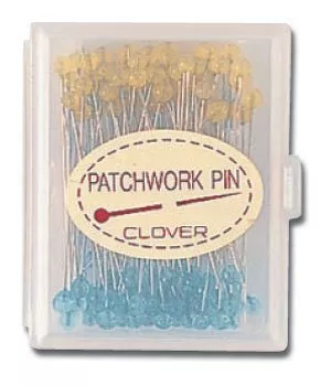 Clover Extra Fine Patchwork Pins Blue/Yellow