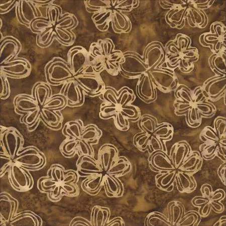 Cocoa Etched Flowers Batik