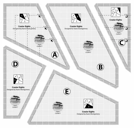 creative-grids-crazier-eight-templates-quilt-ruler-cgrmt7 Creative Grids Crazier Eight Templates Quilt Ruler CGRMT7