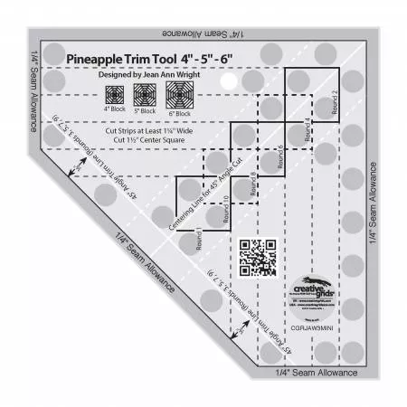 Creative Grids Pineapple Log Cabin Trim Tool CGRJAW3MINI