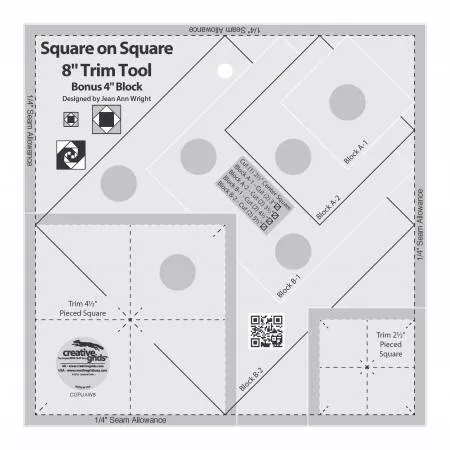 Creative Grids Square on Square Trim Tool 4" or 8" CGRJAW8