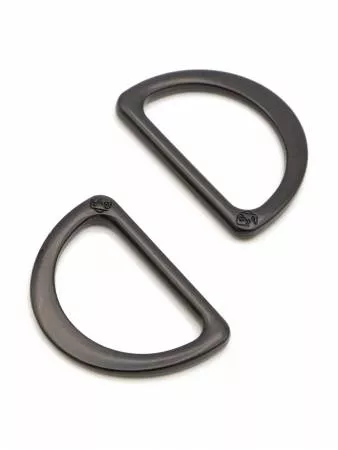 D Ring Flat 1in Black Metal Set of Two