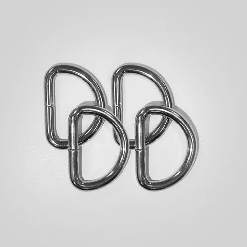 D Rings, 3/4", silver, 4 ct