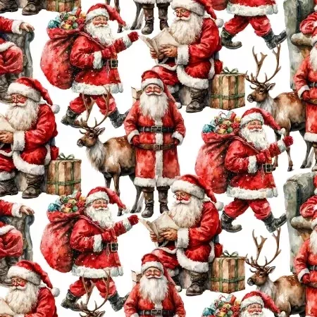 David Textiles Santa Scenes fabric