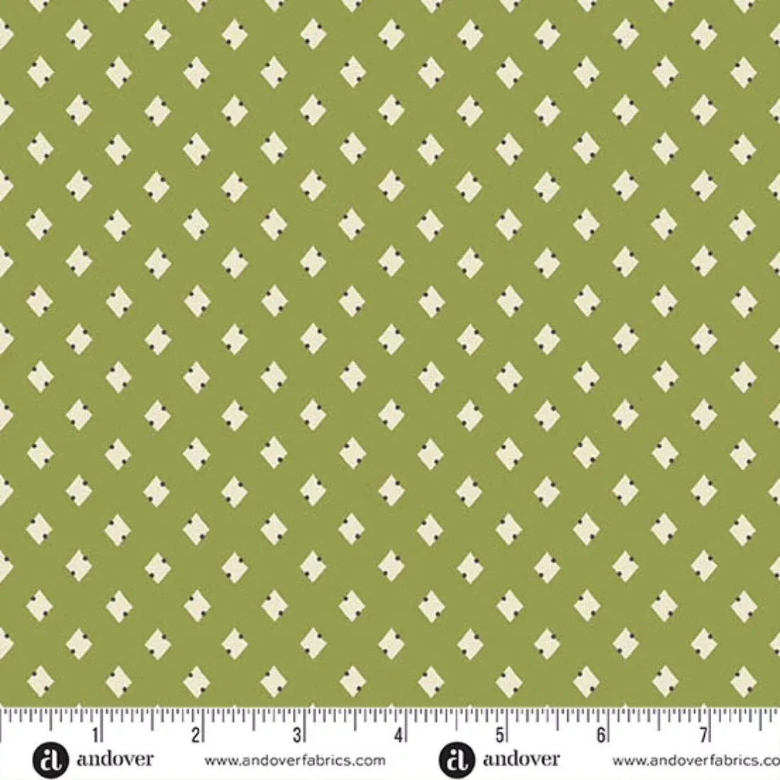 Diamonds Green by Makower UK