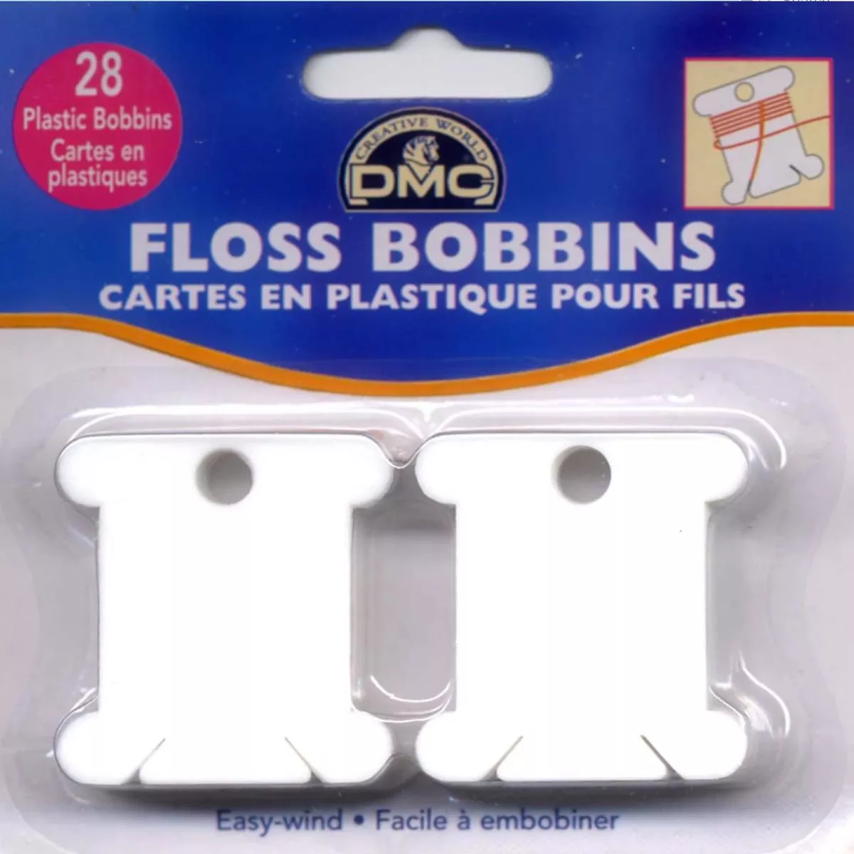 DMC Plastic Floss Bobbins 28ct