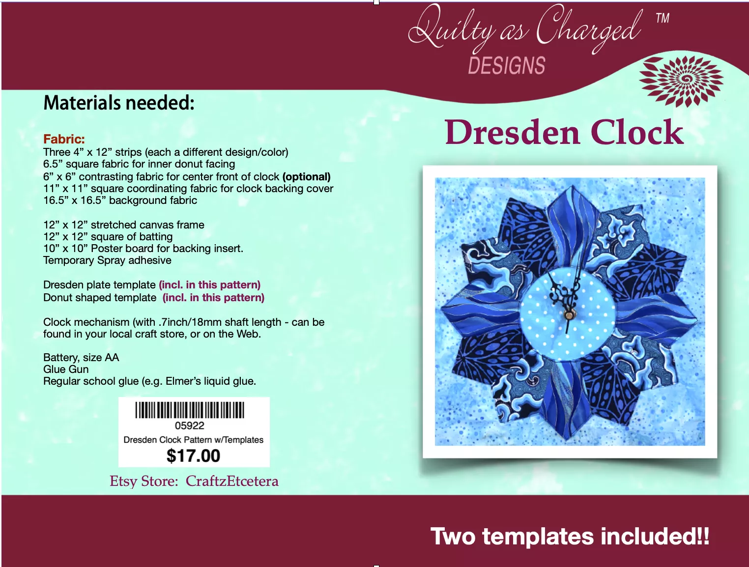 dresden-clock-pattern-with-acrylic-templates Dresden Clock Pattern with Acrylic Templates