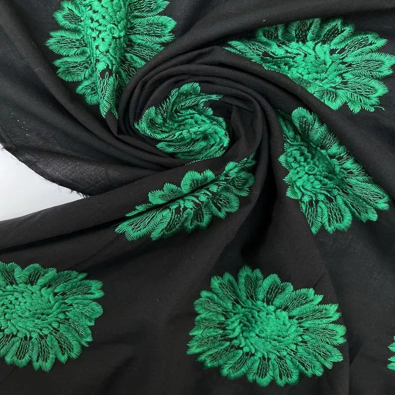 embroidered-green-cotton-polyester Embroidered Green Cotton Polyester