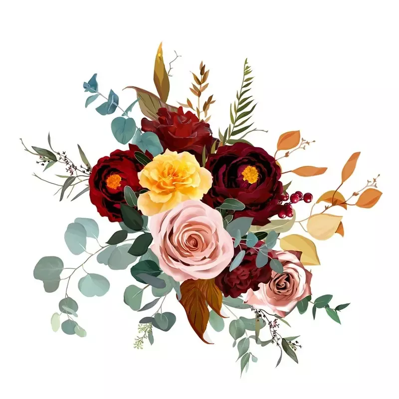 fall-wedding-bouquet-fabric-panel-multi Fall Wedding Bouquet Fabric Panel – Multi