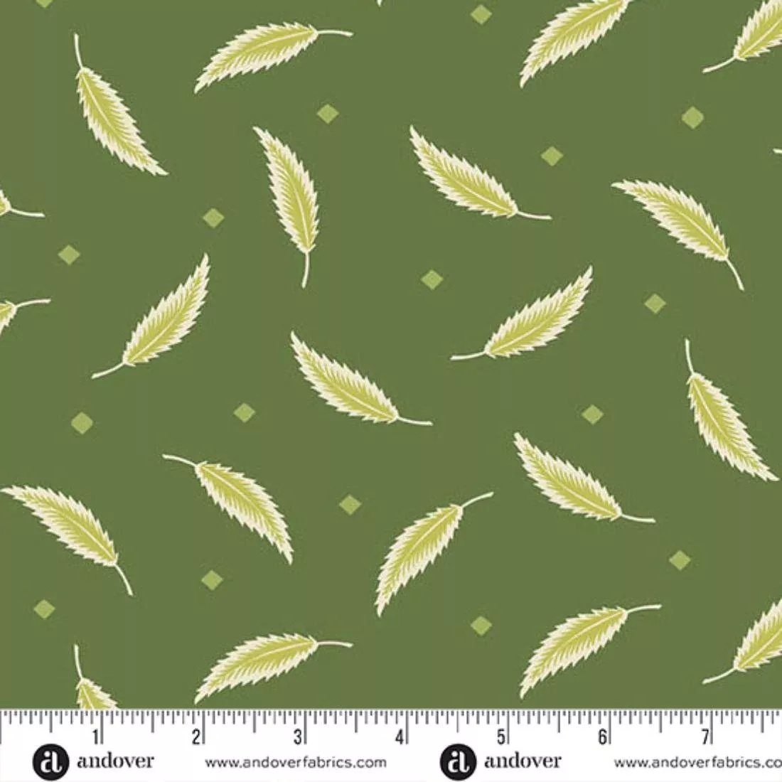 Falling Leaves Green by Makower UK