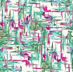 FIESTA BOHO - Irregular plaid, Green & Pink - 30789-E