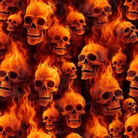 Flaming Skulls – Burnt Orange